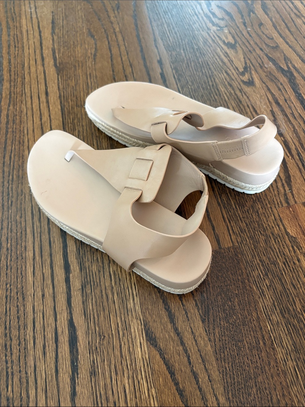 Vince Blush Nude Platform Thong Sandals